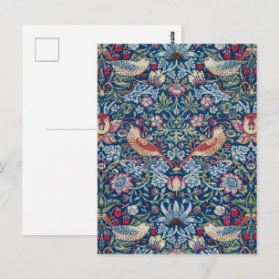 Morris - Vintages Erdbeerdieb-Blumenmuster Postkarte