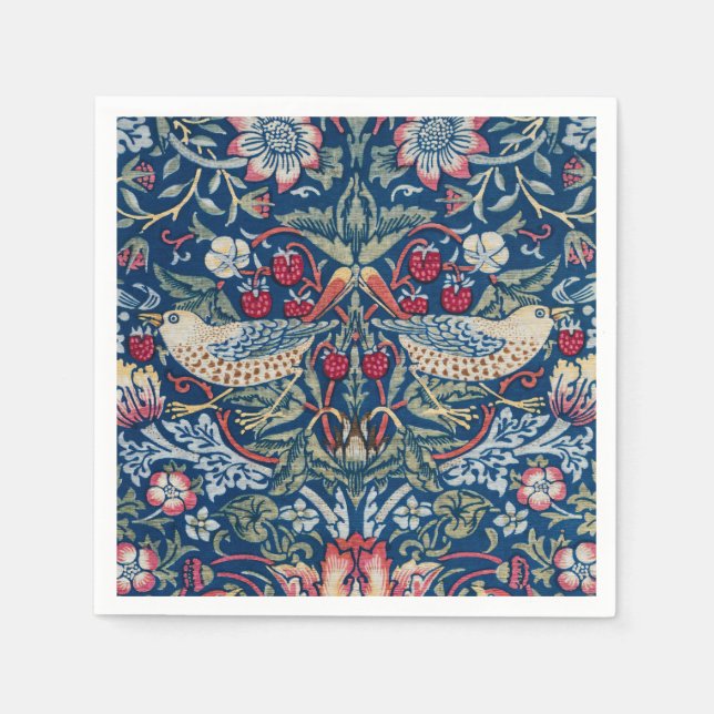 Morris - Vintages Erdbeerdieb-Blumenmuster Serviette (Vorderseite)