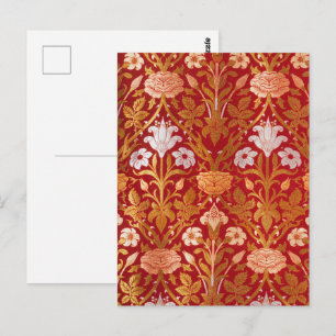 Morris - Vintages Muster für Rose & Lily Blume 189 Postkarte