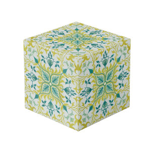 Morris Yellow Turquoise Vine & Blume Muster Würfel