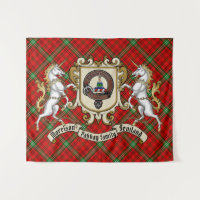 Morrison Clan Abzeichen & Unicorns w/Tartan
