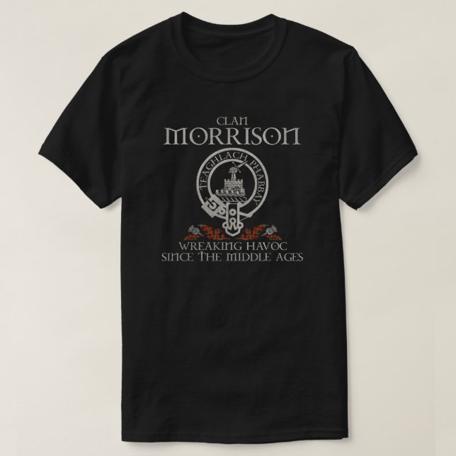 Morrison Clan Wappen Schottischer Nachname Tartan  T-Shirt (Design vorne)