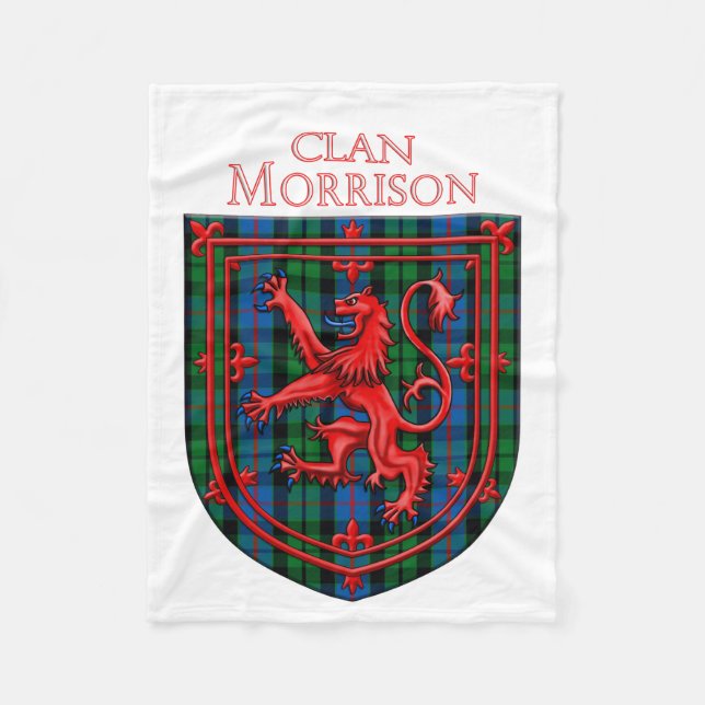 Morrison Tartan Scottish Plaid Lion Rampant Fleecedecke (Vorderseite)