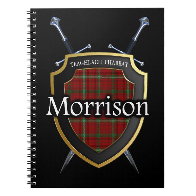 Morrison Tartan Shield & Swords Notizblock (Vorderseite)