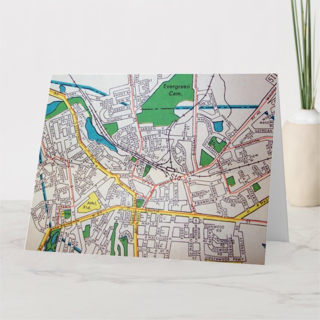 Morristown, NJ Vintage Karte (Vorderseite)