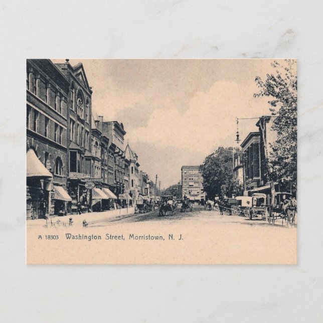 Morristown NJ, Washington St., c1906 Postkarte (Vorderseite)