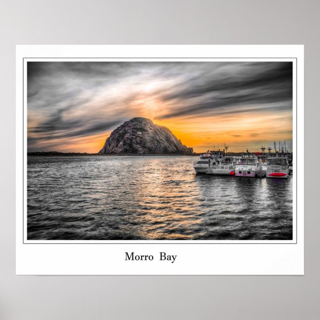 Morro Bay bei Abendkasse Poster (Vorne)