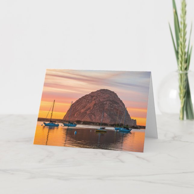 Morro Bay bei Sunset Grußkarte Karte (Vorderseite)