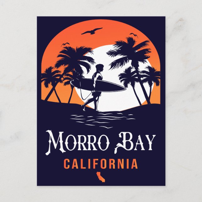 Morro Bay California Sunset Vacation Souvenirs Postkarte (Vorderseite)