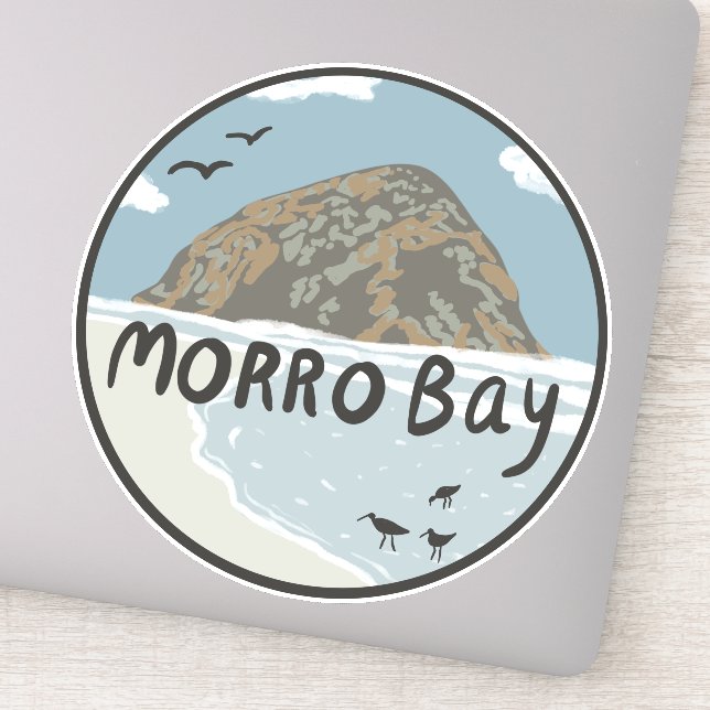 Morro Bay Central California Beach SLO Rock Aufkleber (Detail)