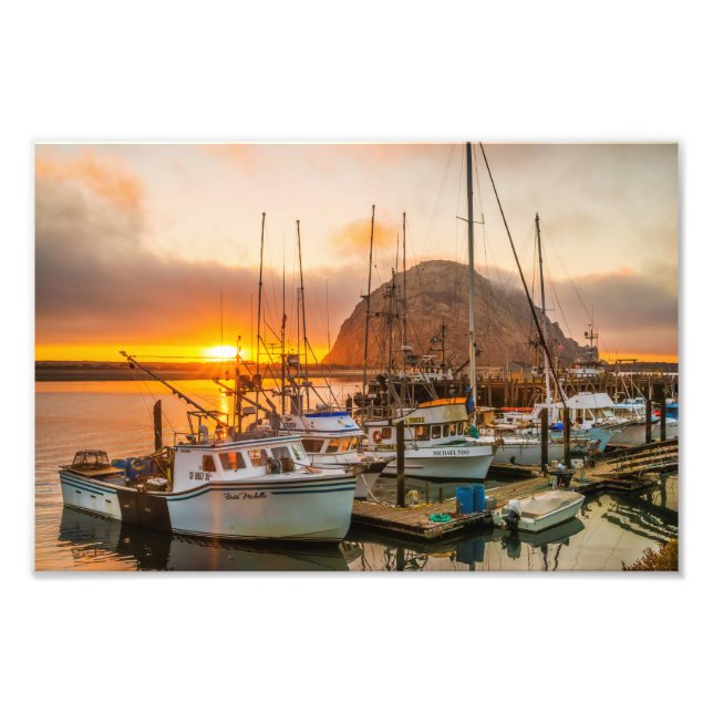 Morro Bay Hafen bei Sunset Foto Print (Vorne)