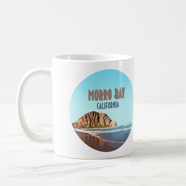 Morro Bay Rock California Vintag Kaffeetasse (Links)