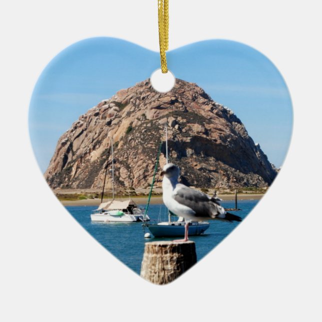 Morro Bucht-Kalifornien-Weihnachtsverzierung Keramikornament (Vorne)