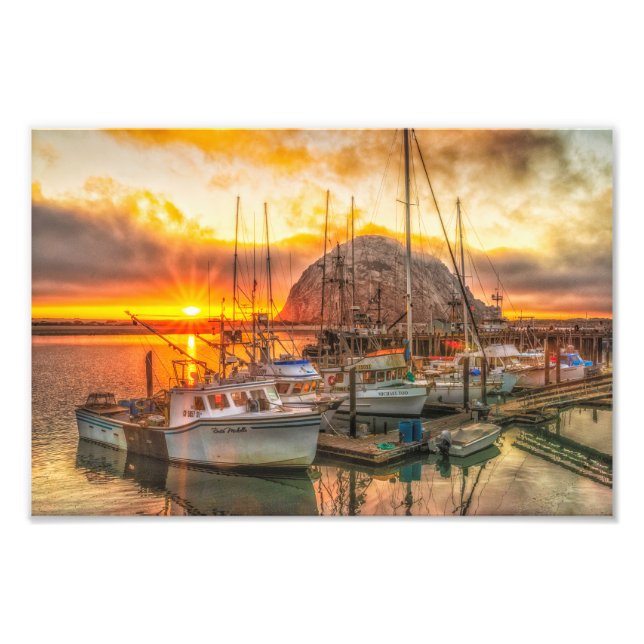 Morro Rock bei Sunset Foto Print (Vorne)