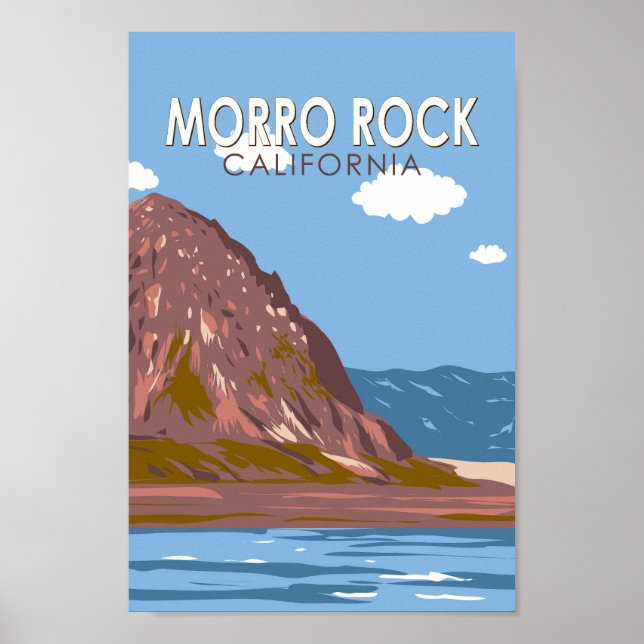 Morro Rock California Vintage Poster (Vorne)
