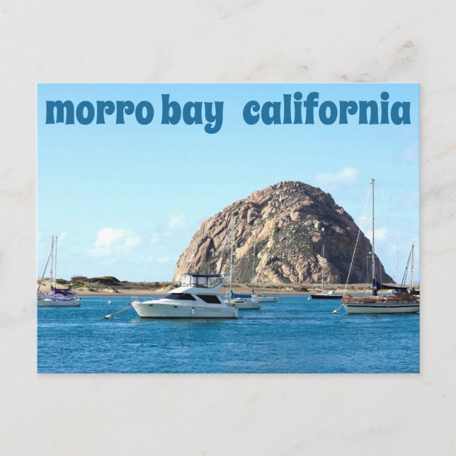 Morro Rock Harbour Postkarte (Vorderseite)