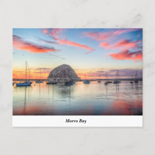 Morro Rock Sur La Carte Postale Dusk