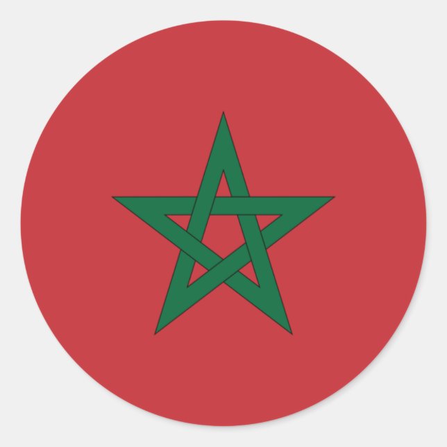 Morroco-Flagge Runder Aufkleber (Vorderseite)