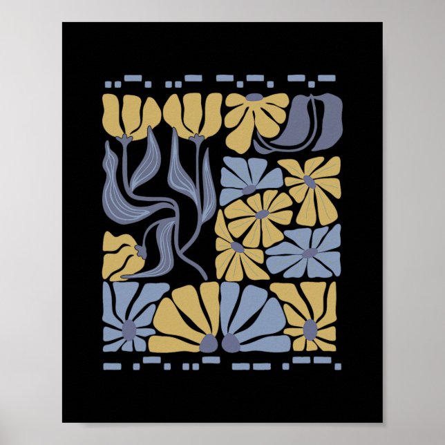 Morse Code 8647 Subtile Anti Trump 86 47 Florale B Poster (Vorne)