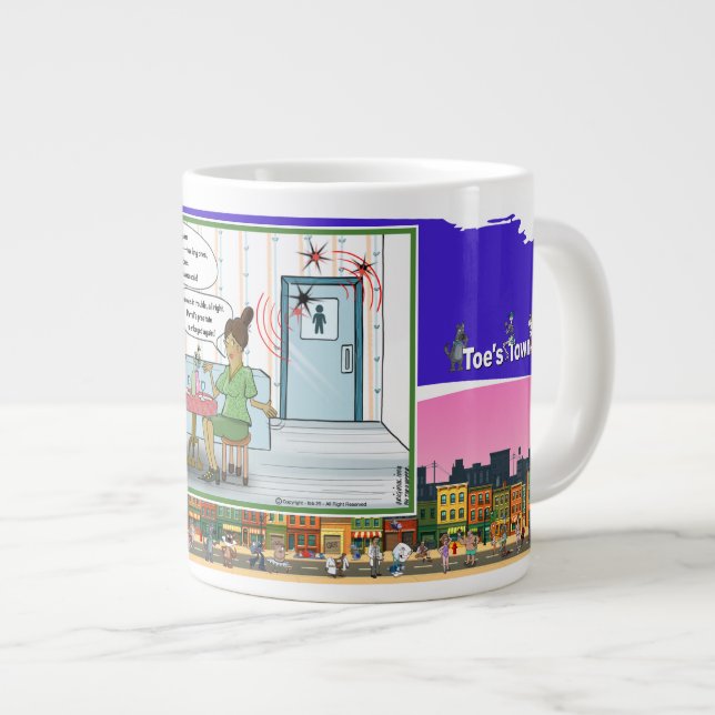 Morse-Code | Absurde Wortwitz-Humor Jumbo-Tasse (Vorderseite Rechts)