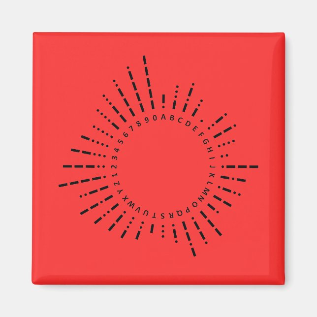 Morse Code Alphabet – Emergency Red Magnet (Vorne)