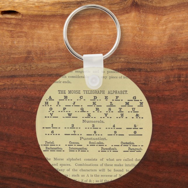 Morse Code Alphabet Telegraph Schlüsselanhänger (Vorderseite)