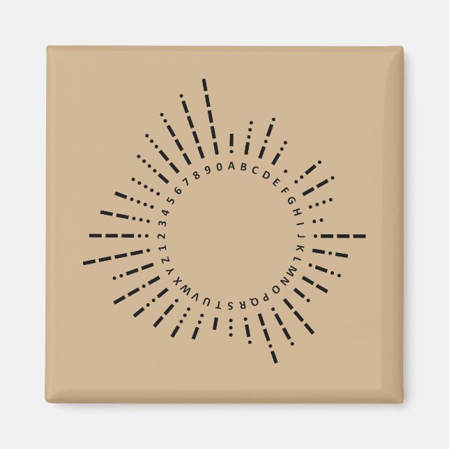 Morse-Code-Alphabet – Vintage-Sepia-Design Magnet (Vorne)