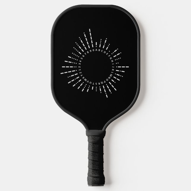 Morse Code Circle Einzigartiges Design Pickleball Schläger (Vorderseite)