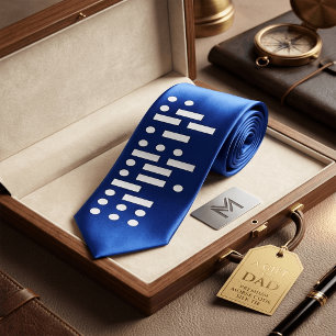 Morse Code "I Bin a Smartass" Funny Cool Blue Krawatte