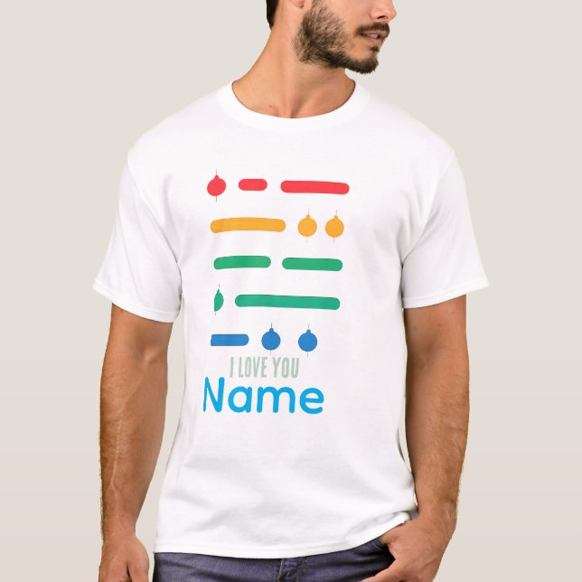 Morse-Code – ICH LIEBE DICH (Rainbow-Edition) T-Shirt (Vorderseite)
