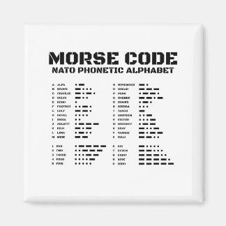 Morse-Code NATO-Buchstabenalphabet Alfa-Zulu Magnet