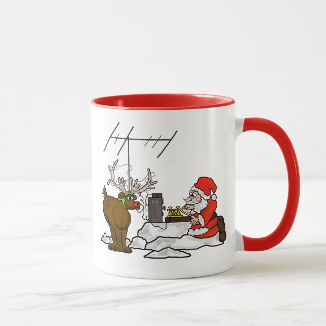 Morse Code Père Noël et Rudolph Mug à Customiser (Droite)