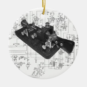 Morse Code Radio Key Schemata Keramik Ornament