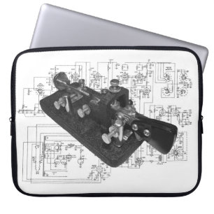 Morse Code Radio Key Schemata Laptopschutzhülle