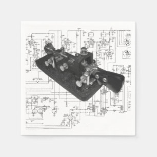 Morse Code Radio Key Schemata Serviette
