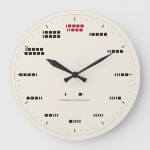 Morse-Code-Uhr - Stunden bei echter Signallänge Große Wanduhr