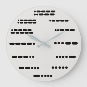 Morse Code Wall Clock  With All 12 Numbers Große Wanduhr