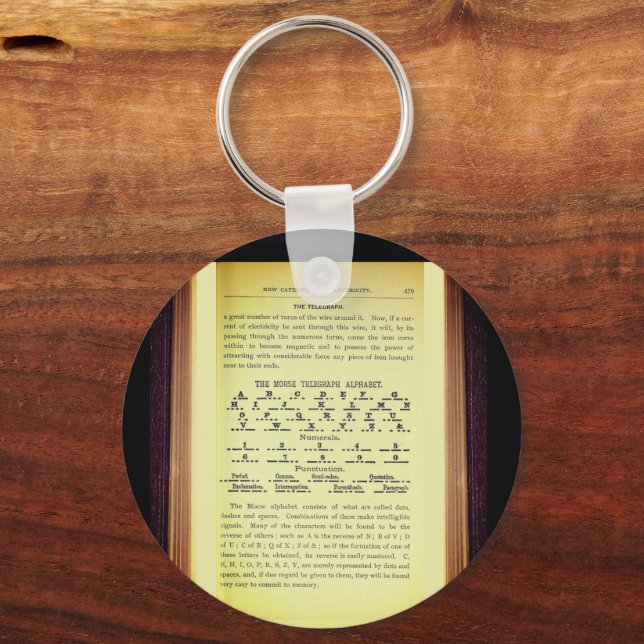 Morse Telegraph Alphabet Code System Schlüsselanhänger (Vorderseite)