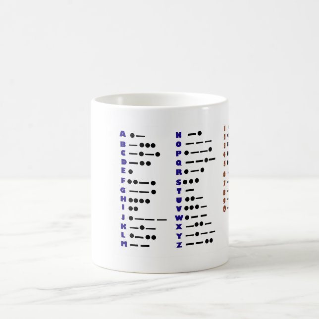 Morsealphabet Customizeable Tasse (Mittel)