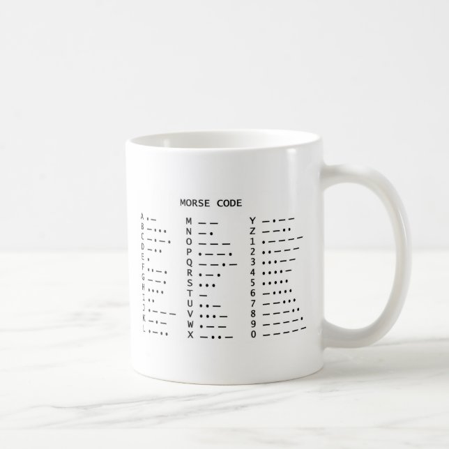 Morsealphabet Kaffeetasse (Rechts)
