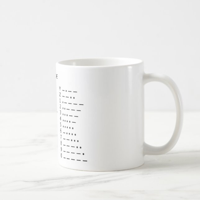 MORSEALPHABET KAFFEETASSE (Rechts)