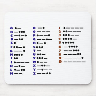 Morsealphabet oder CW-Mausunterlage Mousepad