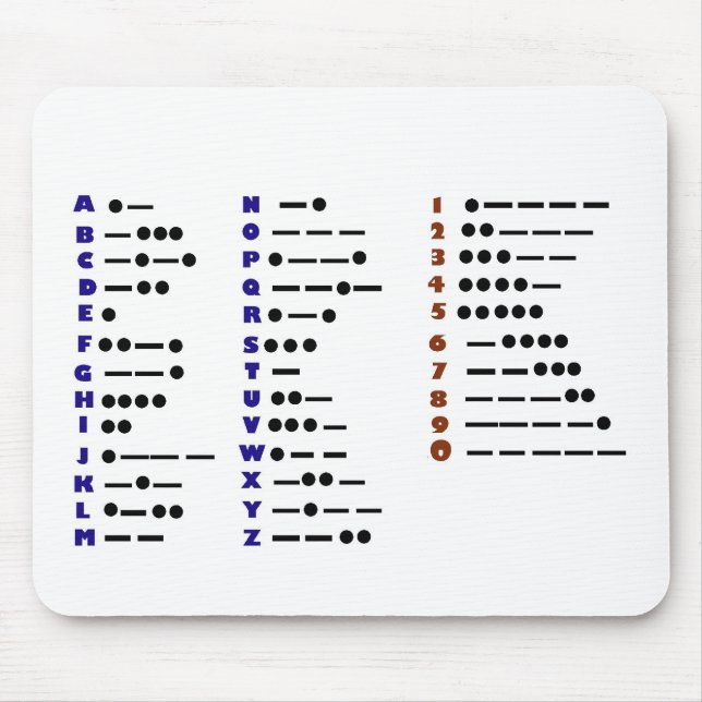 Morsealphabet oder CW-Mausunterlage Mousepad (Vorne)