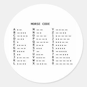 Morsealphabet Runder Aufkleber