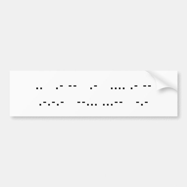 Morsealphabet-Stoßdämpfer-Stock Autoaufkleber (Vorne)