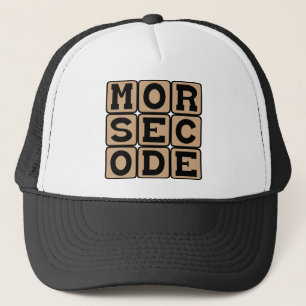Morsecode, System aus Punkten und Strichen Truckerkappe