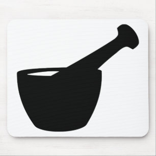 Mörser-und Stampfe-Silhouette-Apotheker-Geschenk Mousepad