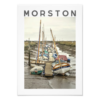 Morston Boats at Low Tide, North Norfolk Fotodruck