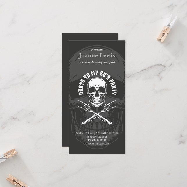 Mort à mon Invitation de 20 ans, 30ème anniversair (Devant/Arrière en situation)