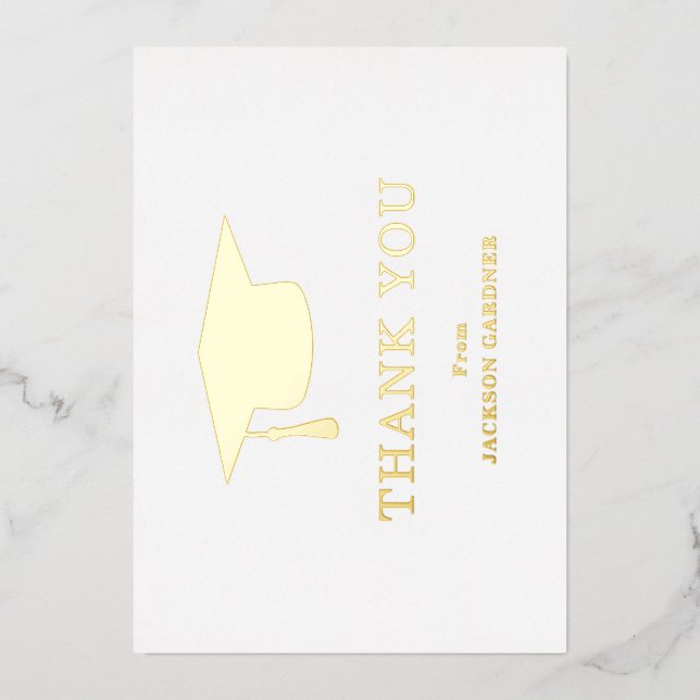 Mortar Board Gold Abschluss Danke Karte (Vorderseite)